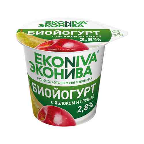 БЗМЖ Биойогурт Эконива 2,8% яблоко/груша 125г арт. 879457