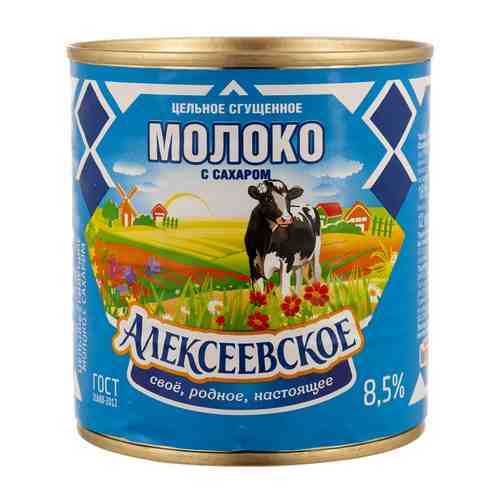 БЗМЖ Молоко сгущенное Алексеевское с сахаром 8,5% 380г ж/б арт. 409819
