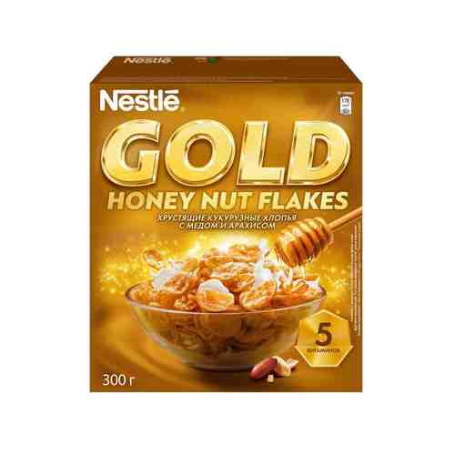 Хлопья кукурузные Nestle Gold мёд/орешки 300г арт. 14599