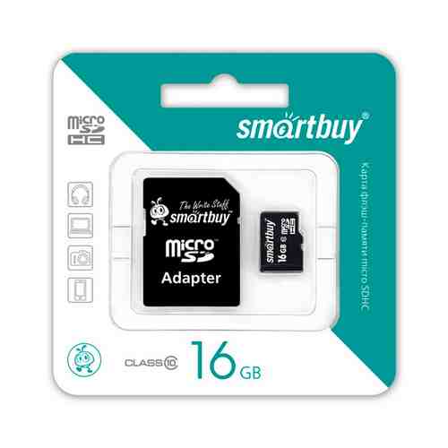 Карта памяти Smartbuy micro SDHC 16GB Сlass 10 с адаптером SD арт. 827832