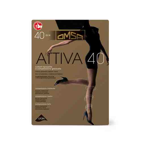 Колготки женские Omsa Attiva 40 Den - nero 5 арт. 25191