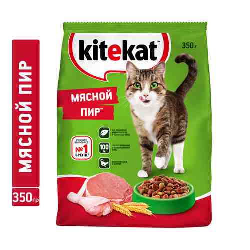 Корм сухой для кошек Kitekat мясной пир 350г арт. 750727