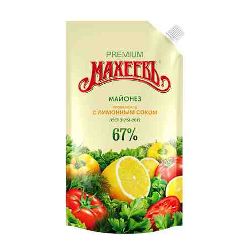 Майонез Махеевъ с лимонным соком 67% 400мл д/п арт. 379477