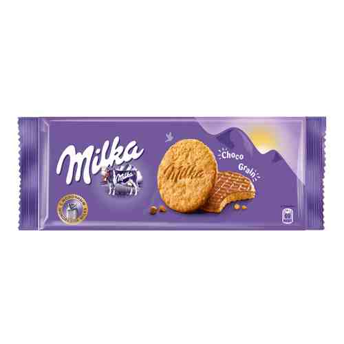 Печенье Milka Choco Grain из цельнозерновой муки с овсяными хлопьями в молочном шоколаде 168г арт. 844947