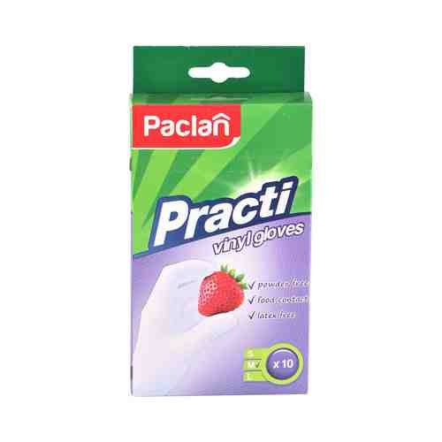 Перчатки Paclan Practi виниловые рМ 10шт арт. 825458