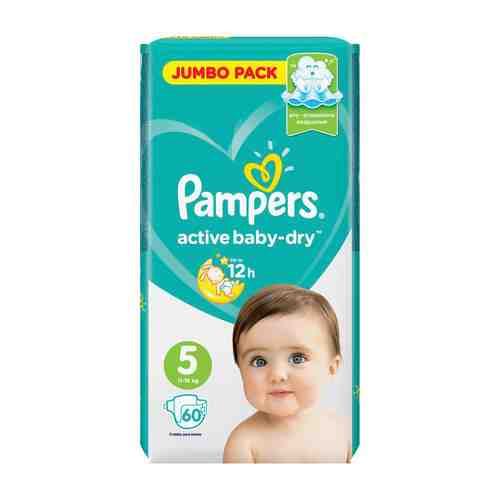 Подгузники Pampers Active Baby-Dry 11-18 кг 5 размер 60шт арт. 395999