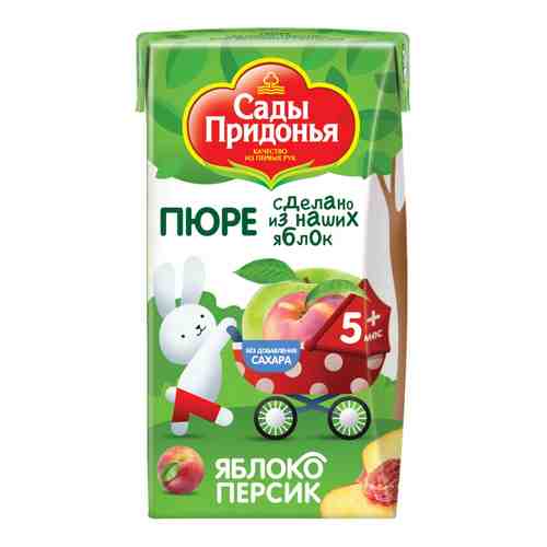 Пюре Сады Придонья яблоко/персик с 5мес 125г т/п арт. 268906