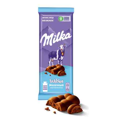 Шоколад молочный пористый Milka Bubbles 76г арт. 904483