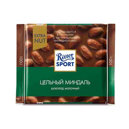 Шоколад молочный Ritter Sport Extra Nut с цельным миндалем 100г арт. 775151