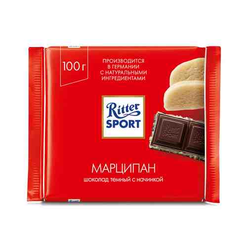 Шоколад темный Ritter Sport с марципановой начинкой 100г арт. 14435