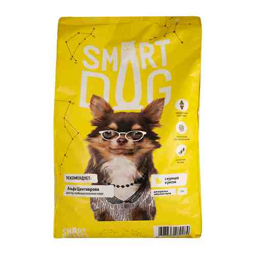Сухой корм для взрослых собак с курицей и рисом Smart Dog 3кг арт. 927163