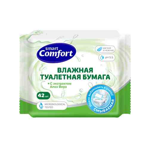 Туалетная бумага влажная Comfort smart с алоэ вера 42шт арт. 900896