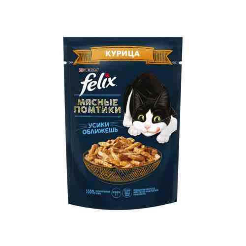 Влажный корм FELIX Мясные Ломтики для взрослых кошек, с курицей 75г арт. 918216