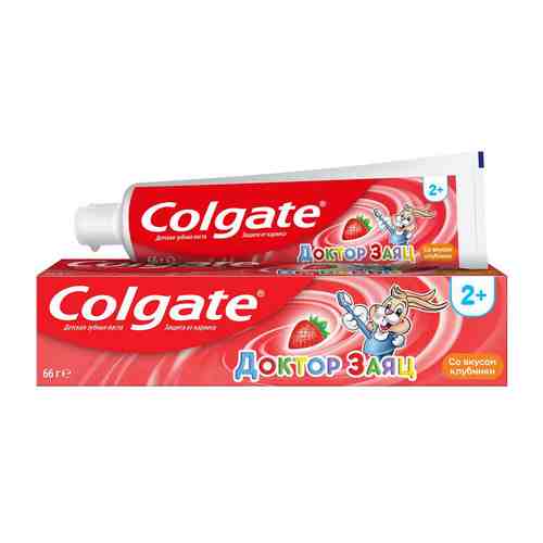 Зубная паста детская Colgate Доктор Заяц со вкусом клубники с 2 лет 50мл арт. 478949