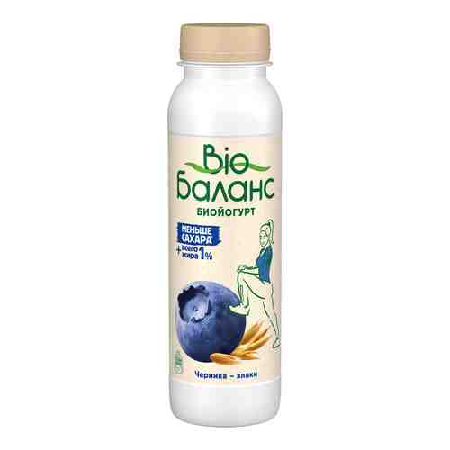 БЗМЖ Биойогурт пит Bio баланс черника/злаки 1% 270г арт. 912957
