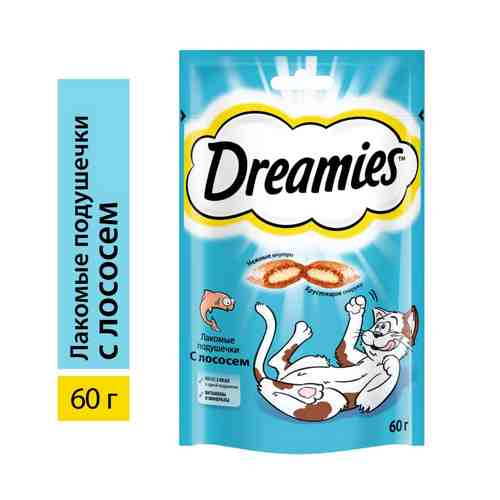 Лакомство д/кошек Dreamies с лососем 60г арт. 637907
