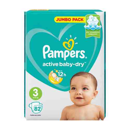 Подгузники Pampers Active Baby Midi 6-10кг 82шт арт. 395995