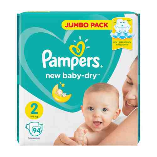 Подгузники Pampers New Baby-Dry 4-8 кг 2 размер 94шт арт. 395994