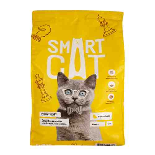 Сухой корм для котят с цыпленком Smart Cat 1,4кг арт. 927153
