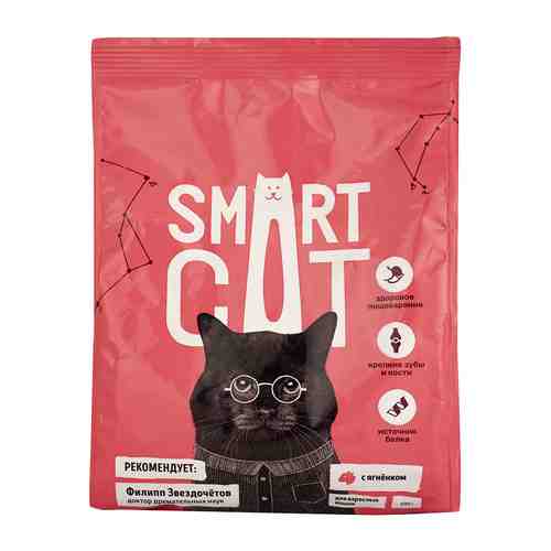 Сухой корм для взрослых кошек с ягненком Smart Cat 400г арт. 927156