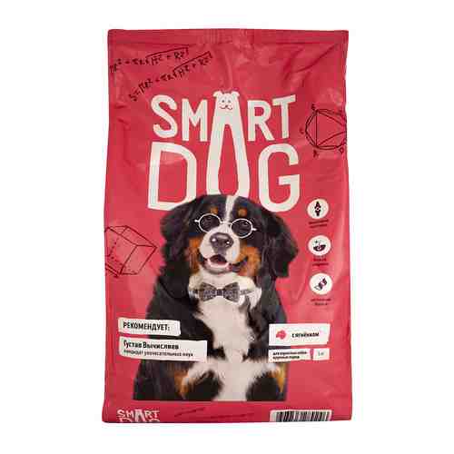 Сухой корм для взрослых собак крупных пород с ягненком Smart Dog 3кг арт. 927161