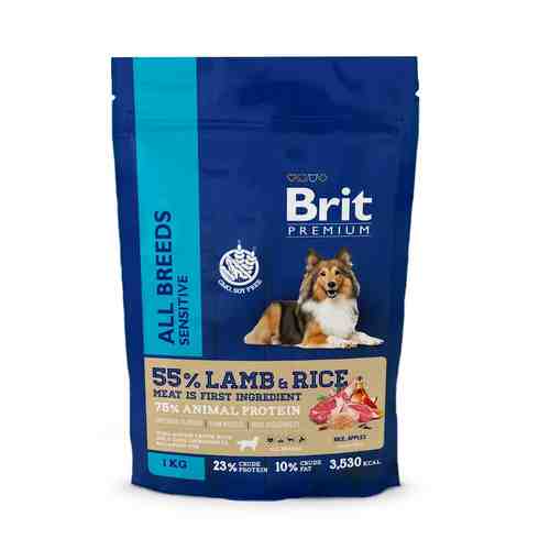 Сухой корм с бараниной и индейкой для взрослых собак всех пород Brit Premium 1кг арт. 926951