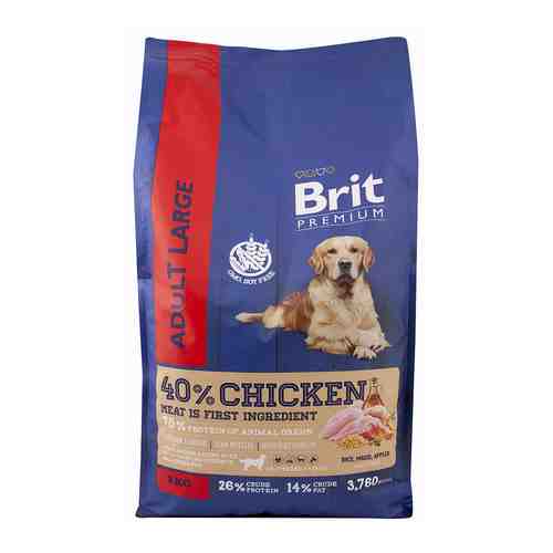 Сухой корм с курицей для взрослых собак крупных пород Brit Premium 8кг арт. 926978