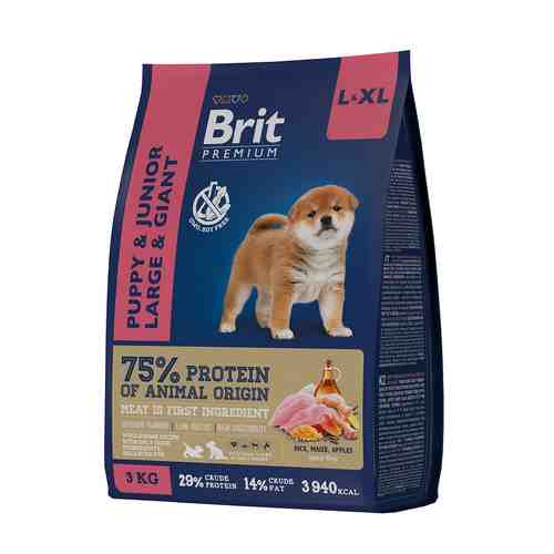 Сухой корм с курицей молодых собак крупных пород Brit Premium 3кг арт. 926952