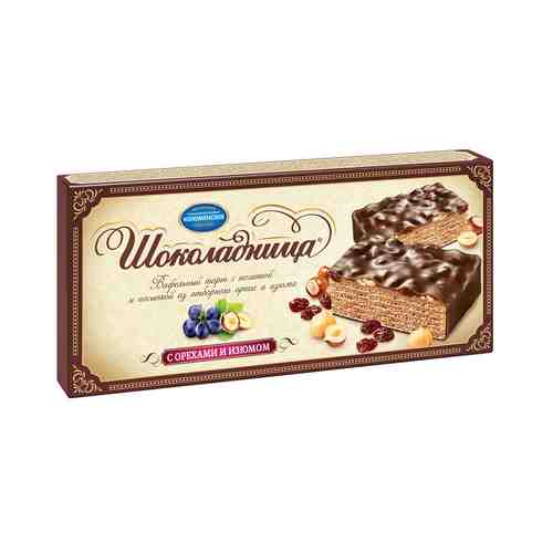 Торт вафельный Шоколадница с орехами и изюмом 270г Коломенский арт. 835932